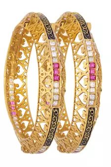 Multicolour stoned studded Bangles