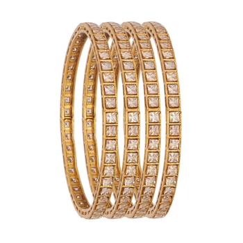 Golden Stones Studded four Bangles 1