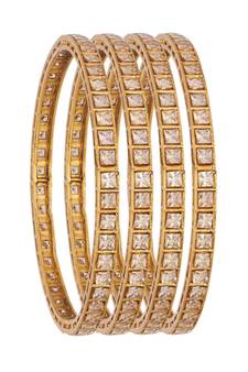 Golden Stones Studded four Bangles