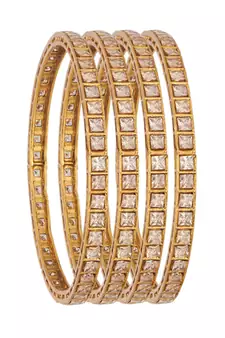 Golden Stones Studded four Bangles