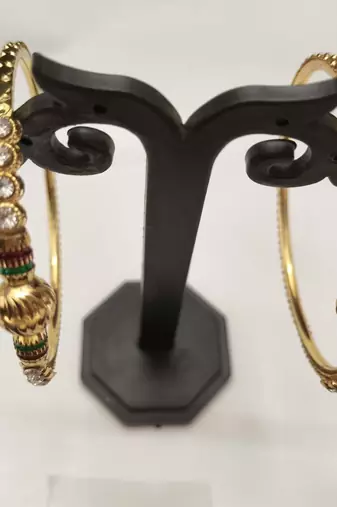 Metal Gold-plated with Diamond Bangle Set