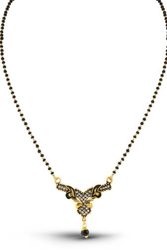 Gold Finishing Meenakari  With Austrion Stone Women Mangalsutra