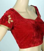 Royal Deep Maroon Velvet Blouse  Tbf_Cl_07 Padded
