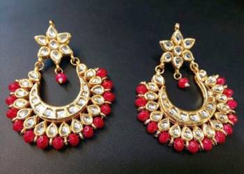 Colorful chandbali earrings pair 1