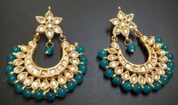 Colorful chandbali earrings pair 1