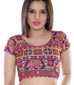 Pink printed lycra fabric stitched blouse