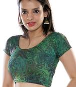 Green printed lycra fabric stitched blouse