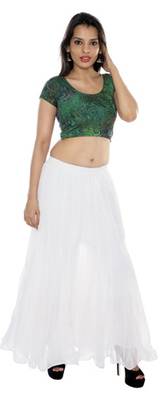 Green printed lycra fabric stitched blouse 2