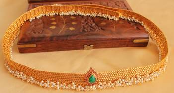 Beautiful Antique Designer Kemp Green Bridal Waist Band 1