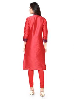 red beads silk stitched kurti 2