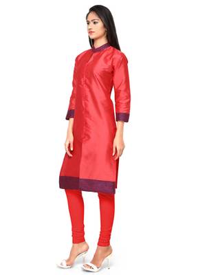 red beads silk stitched kurti 3