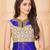 Royal blue embroidered silk party-wear-kurtis