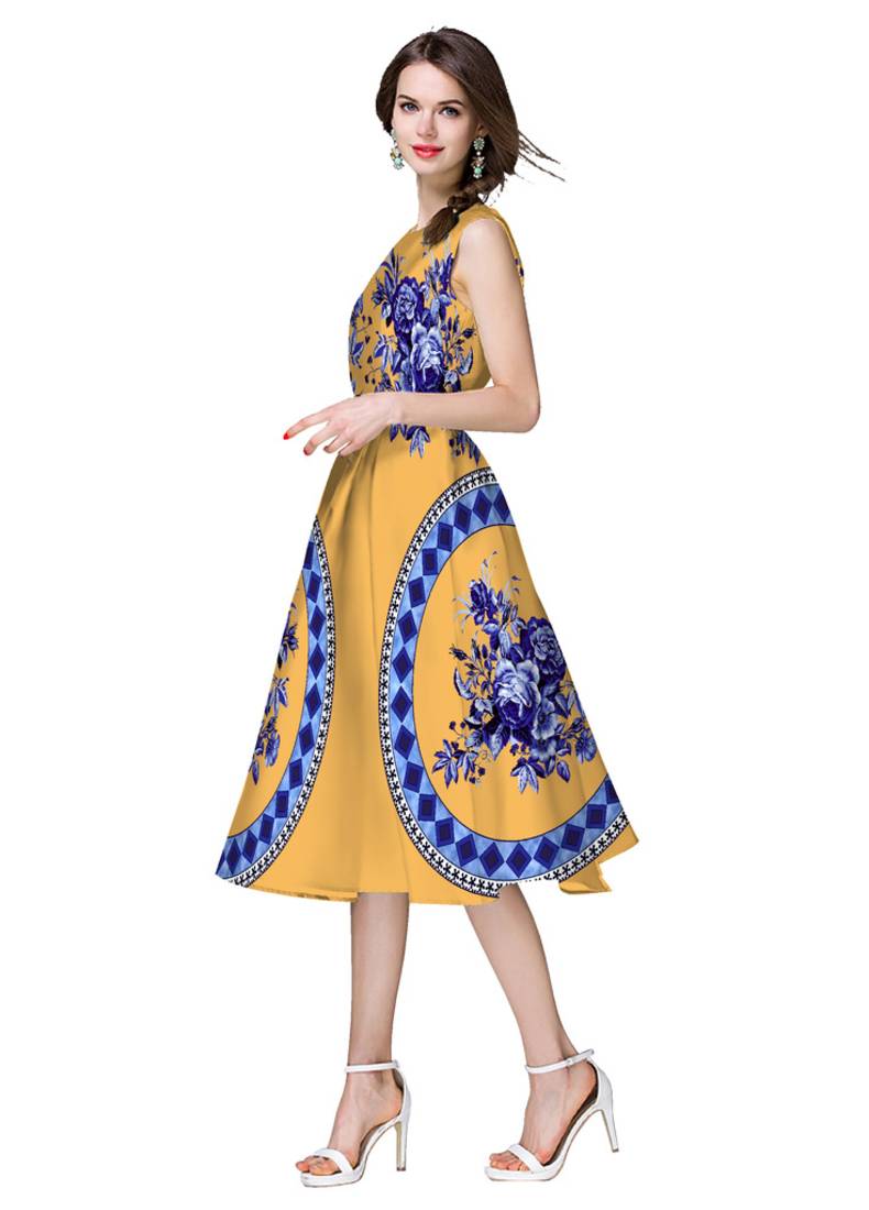yellow floral print satin kurti krishnam parmas 1889518