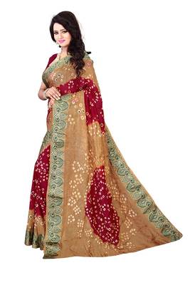 multicolor hand woven art silk saree with blouse 2