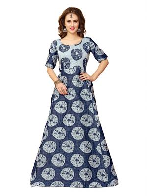 Gown By Kmozi (Navy Blue Shibori Cotton) 1