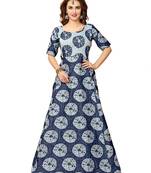 Gown By Kmozi (Navy Blue Shibori Cotton)