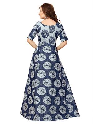 Gown By Kmozi (Navy Blue Shibori Cotton) 2