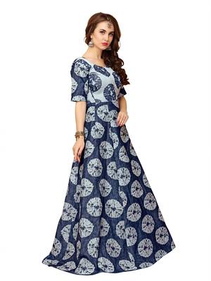Gown By Kmozi (Navy Blue Shibori Cotton) 3