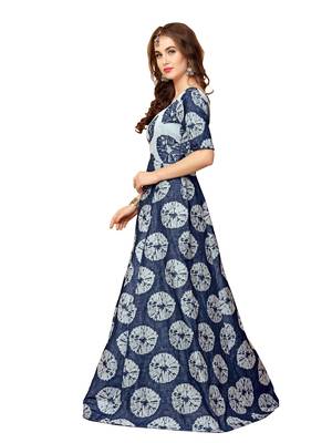Gown By Kmozi (Navy Blue Shibori Cotton) 4