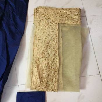 Blue plain bhagalpuri silk semi stitched salwar with dupatta 3