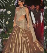 golden silk embroidered lehenga with dupatta