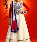 Melodic off wight & read Anarkali Salwar Suit