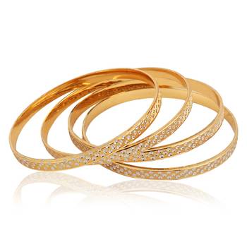 Bangle Gold Plated with Rhodium finish - Pack of 4 1