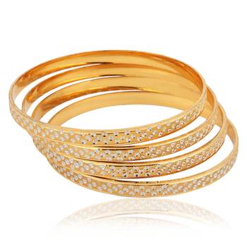 Bangle Gold Plated with Rhodium finish - Pack of 4 2