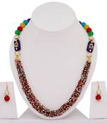 Multi Color Puwai Work Indian Fashion Women Neckalce Set