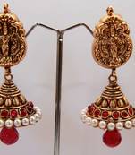 Lakshmi Studded Stone Gold Pearl Layered Jumka - Kemp