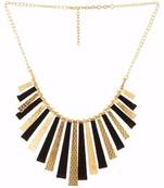 Trendy Gold Plated Black Fancy Party Wear Statement Necklace for Girls and Women