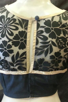 Black emboss net blouse