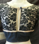 Black emboss net blouse