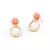 Pink Rose Pearl Hoop Stud Earrings