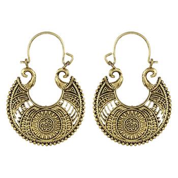 Gold Hoop Elegant Bali Hoop   Earrings 1