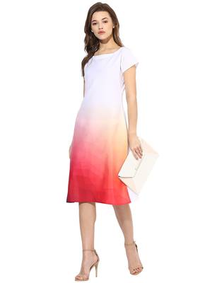 White printed crepe  stitched kurti 2