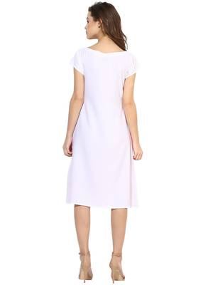 White printed crepe  stitched kurti 3