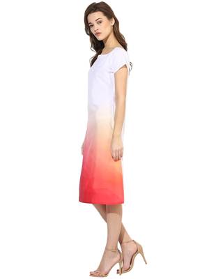 White printed crepe  stitched kurti 4