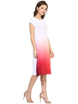White printed crepe  stitched kurti 5