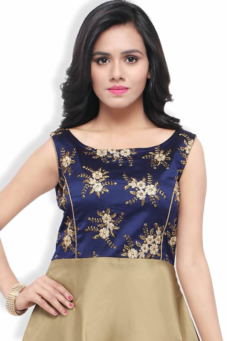 Gown By Voovilla (Blue & Cream_Taffeta, Silk) Voovilla 1901901