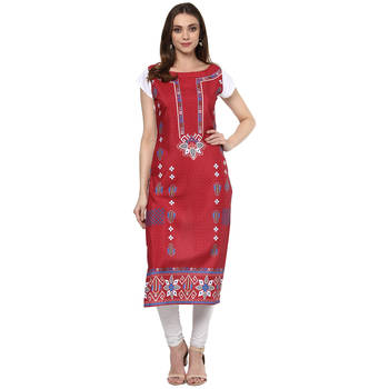 multicolor printed crepe stitched kurti 1