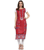 multicolor printed crepe stitched kurti