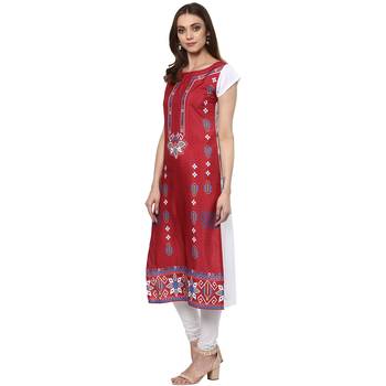 multicolor printed crepe stitched kurti 2