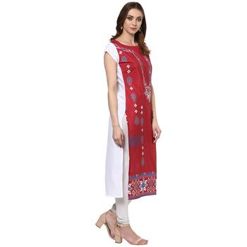 multicolor printed crepe stitched kurti 3