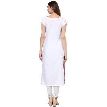 multicolor printed crepe stitched kurti 4