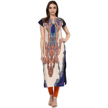 multicolor printed crepe stitched kurti 1