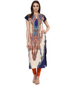 multicolor printed crepe stitched kurti