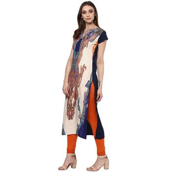 multicolor printed crepe stitched kurti 2