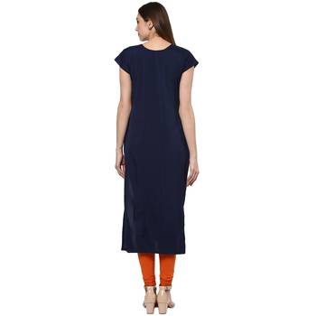 multicolor printed crepe stitched kurti 4