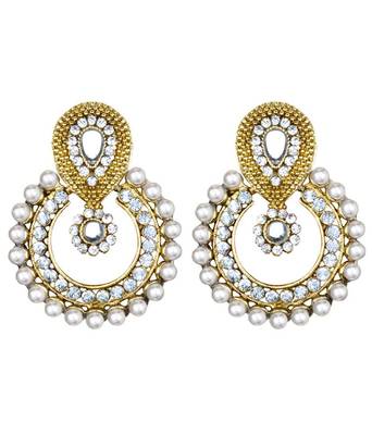 Ramleela Movie Bollywood Pearl Chandbali  Emerald   Earrings 1